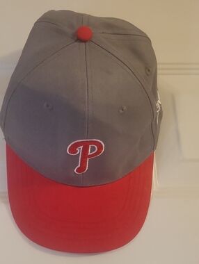 MLB Philadelphia Phillies Kids Gray and Red Baseball Cap with P Logo